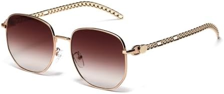 

Солнцезащитные очки в винтажном ретро-стиле для женщин, квадратной формы, с защитой от УФ-излучения, в стиле солнцезащитных очков для женщин и мужчин MTZJH, Gradient Tea