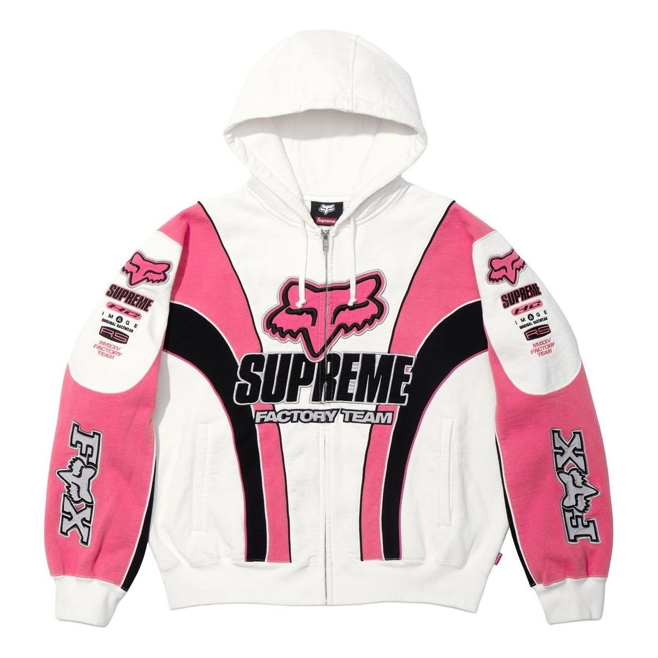 

Худи Supreme x Fox Racing Zip Up Hooded Sweatshirt 'White'