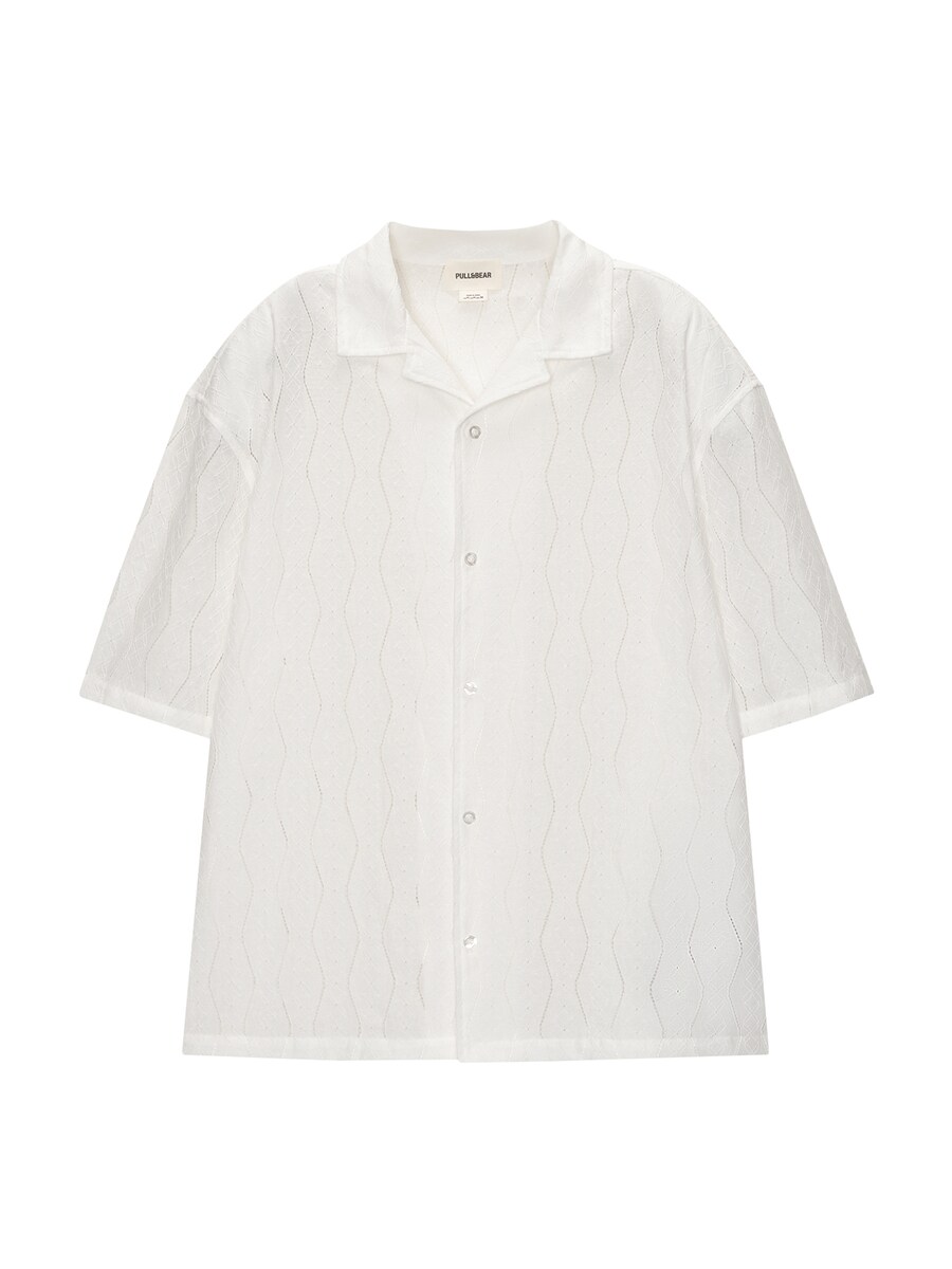 

Повседневная рубашка Pull&Bear Comfort fit Button Up Shirt, белый