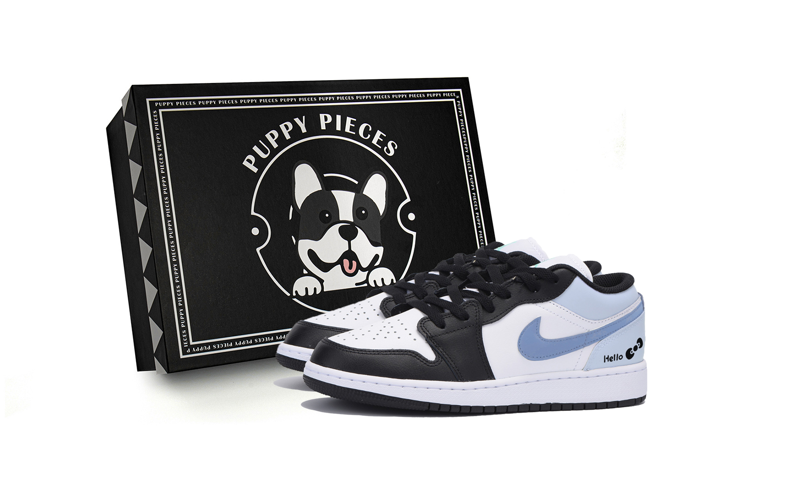

Jordan Air 1 Urban Chic Style, эксклюзивные низкие винтажные баскетбольные кроссовки Shoe Box, мужские, белые, синие