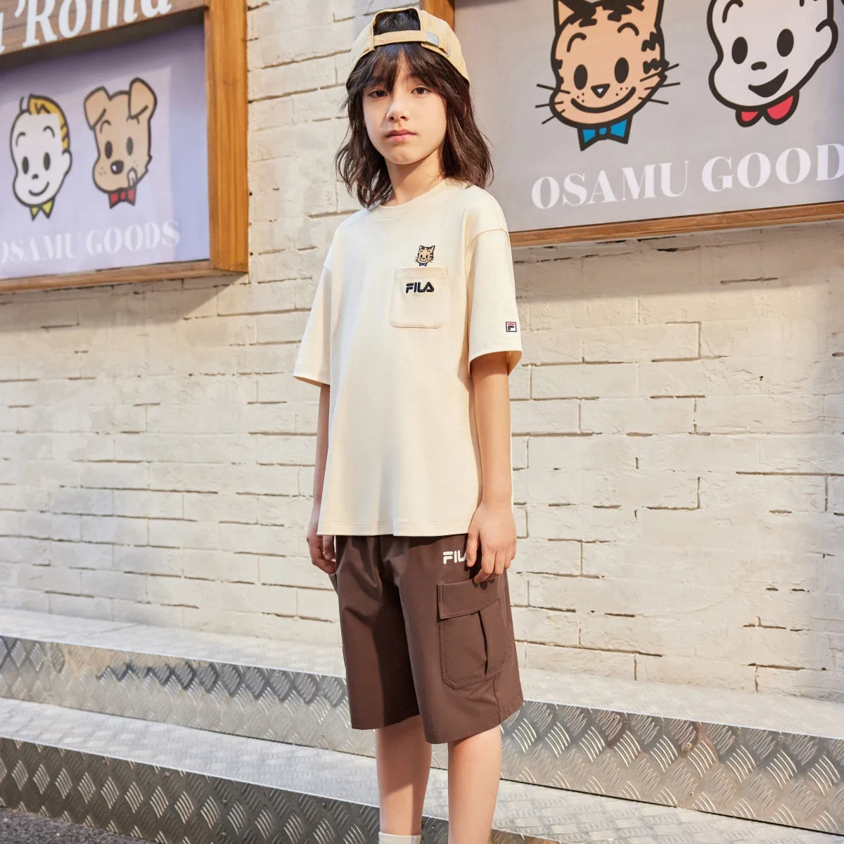 Футболка Cloud Lily Fragrance FILA KIDS, cloud lily apricot — фото 4