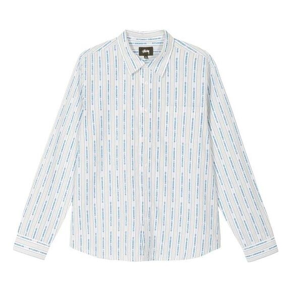 

Рубашка jacquard logo stripe shirt 'white' Stussy, белый