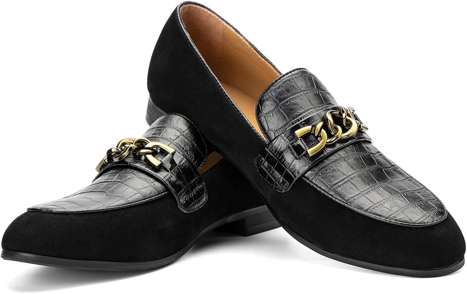 

Мужские кожаные туфли JITAI с узорной печатью, мужские деловые лоферы, слипоны, повседневные лоферы, курительные тапочки, черный