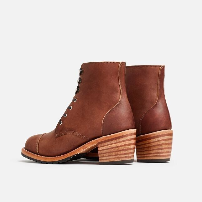 Red Wing Heritage Eileen 3399 женские ботинки коричневые кожаные с мыском и квадратным каблуком Red Wing Shoes — фото 3