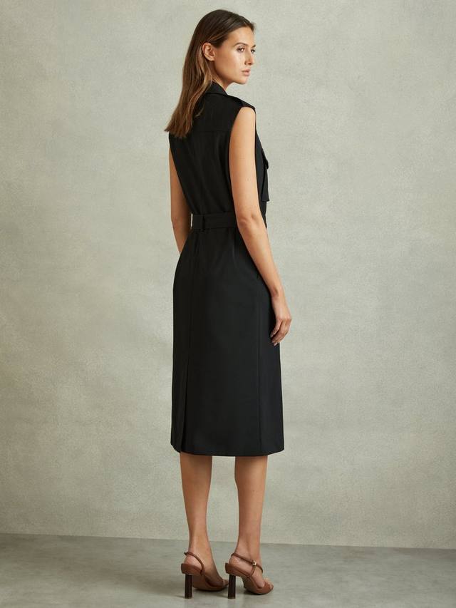 

Миниатюрное платье kimora на пуговицах спереди Reiss, черный