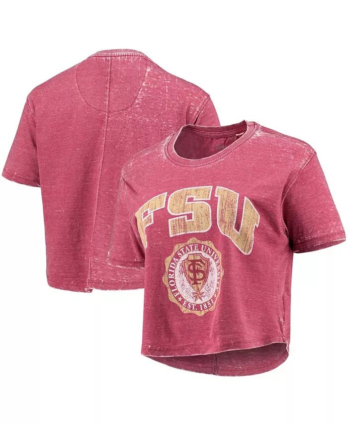 

Женская укороченная футболка Garnet Florida State Seminoles Edith в винтажном стиле Burnout Pressbox