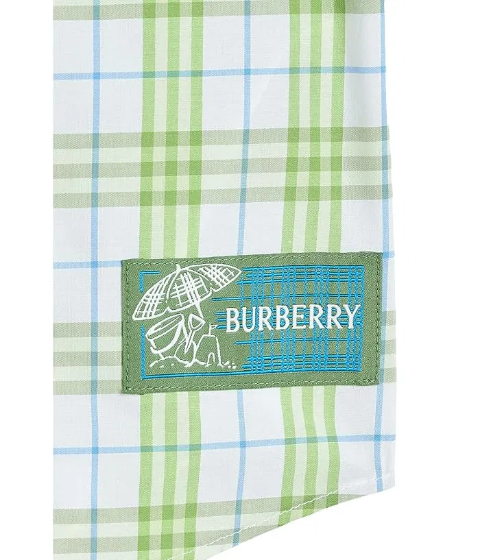 Рубашка Owen Check Button Top Burberry Kids, Apple Green — фото 3