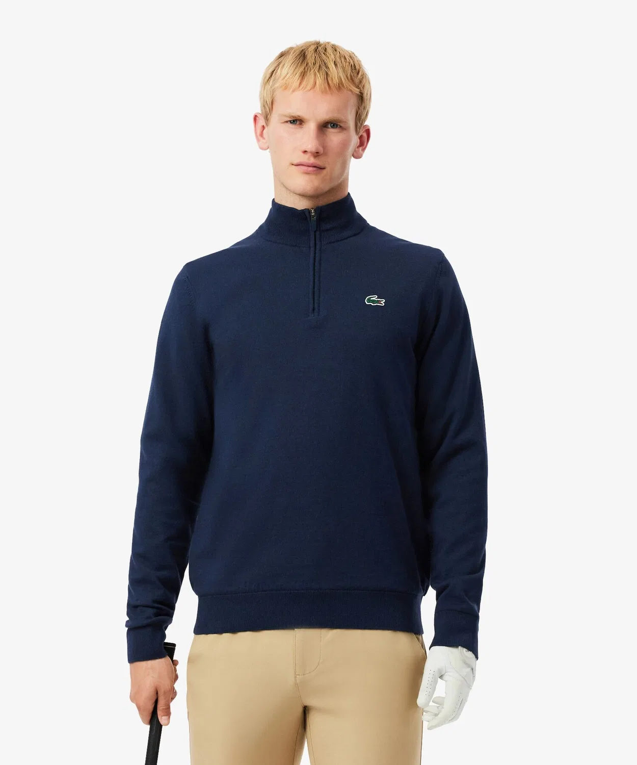 Свитер для гольфа Lacoste Полузастегнутый, Ветрозащитный, Темно-синий