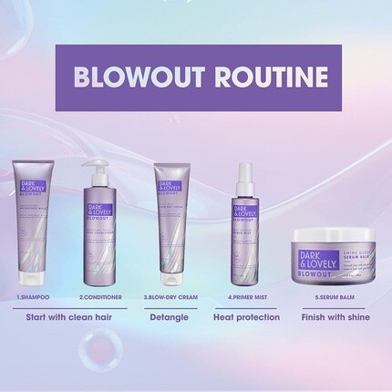 Dark and Lovely Blowout Anti Frizz Разглаживающая сыворотка для блеска волос с касторовым маслом 3,4 жидких унции SoftSheen-Carson — фото 3