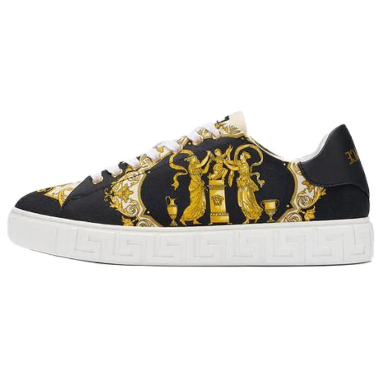 Кеды Greca Low Top Canvas Shoes VERSACE черные