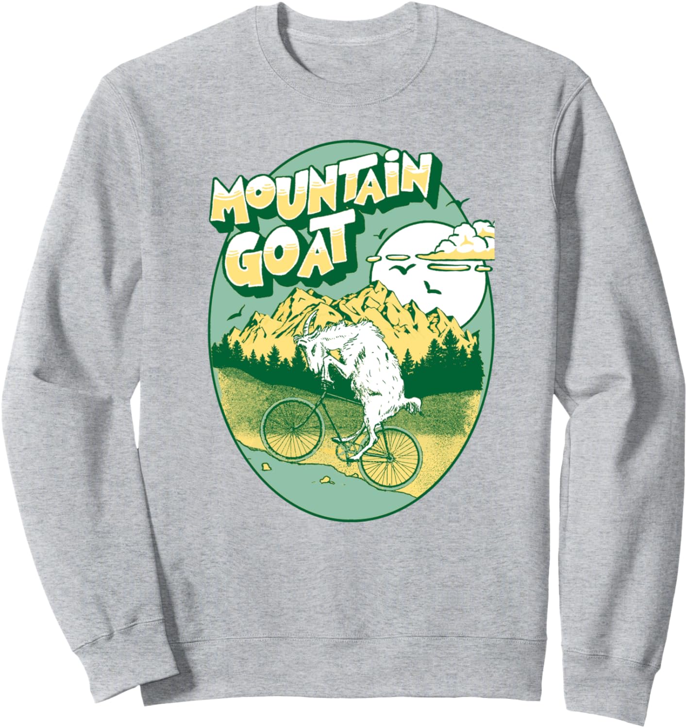 

Забавная толстовка с изображением горного козла, велосипедиста и козла в стиле 80-х Giant Step Cycle Gear, серый