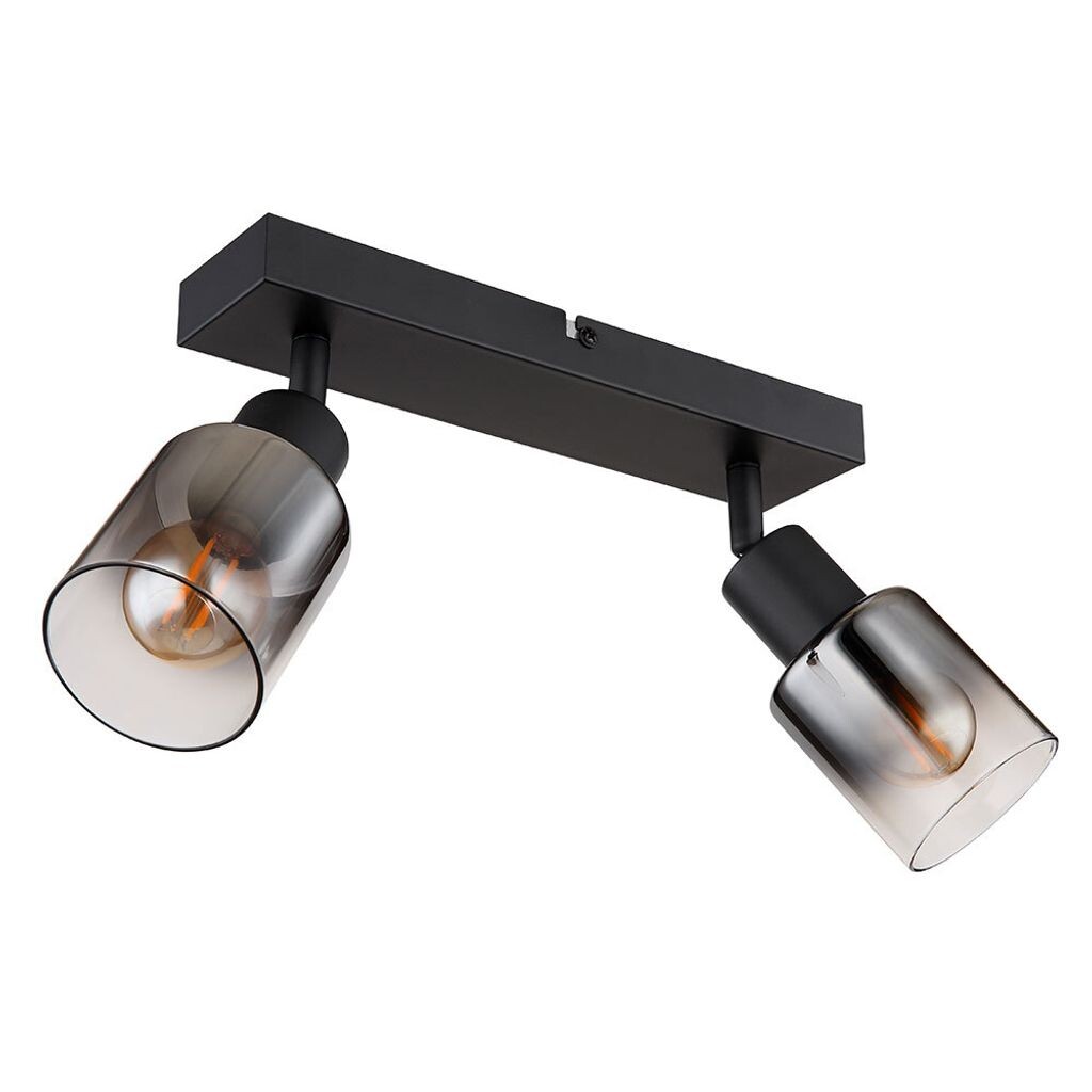 

Потолочный светильник, металл, черный, дымчатое стекло, L 26 см Globo Lighting