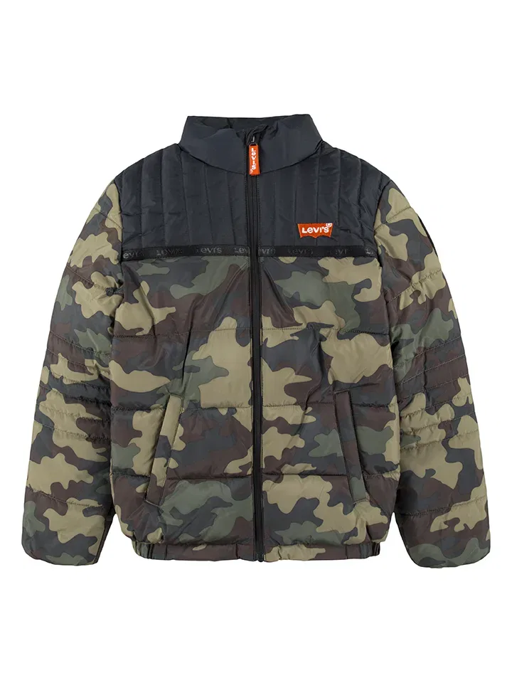 Пуховик с камуфляжным принтом, Levi's Kids, черный
