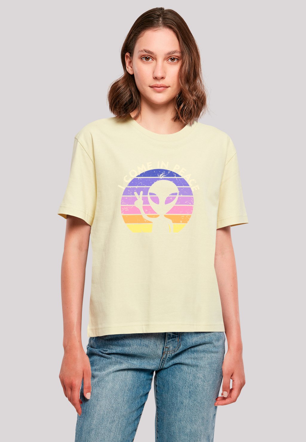 

Футболка с принтом ALIEN PEACE SUNSET F4NT4STIC, желтый