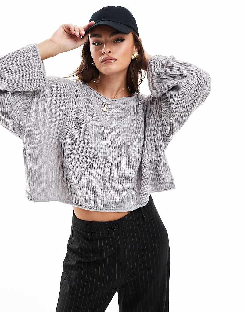 

Miss Selfridge – Серый меланжевый свитер очень свободного кроя