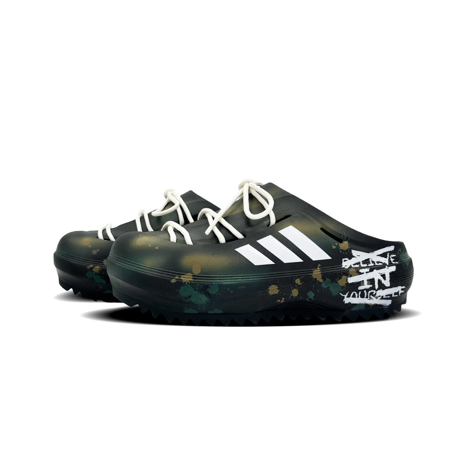 Adidas OZWEE CLOG устойчивые к истиранию закрытые тапочки унисекс камуфляж, цвет Camouflage — фото 3
