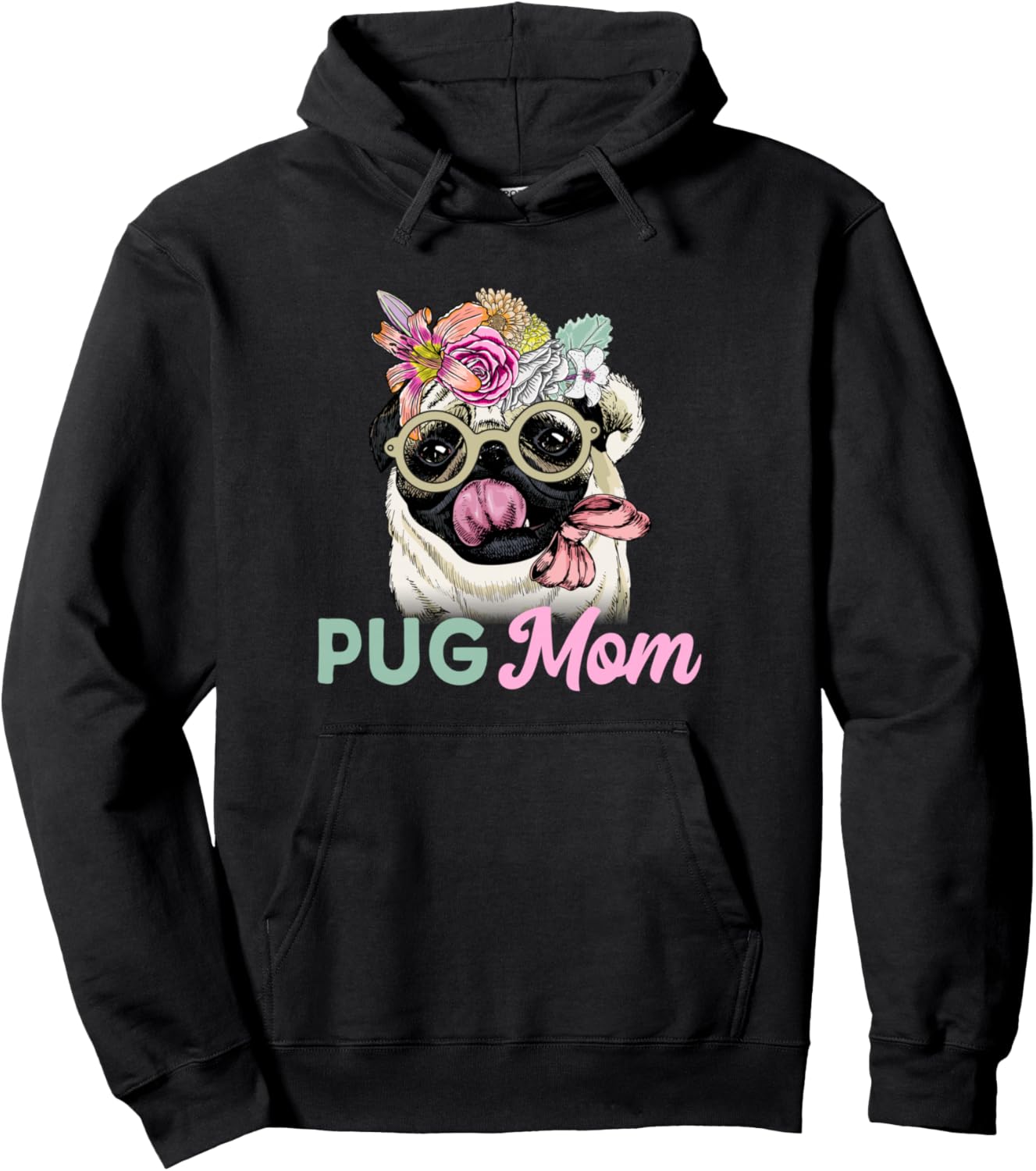 

Милая толстовка с изображением мамы-мопса и любителя мопсов Cute Pug Mom Apparel Co., черный