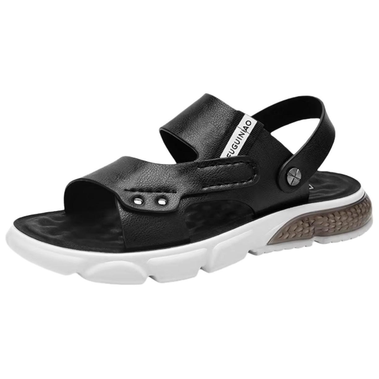 

Пляжные шлепанцы мужские черные/хаки Rich birds