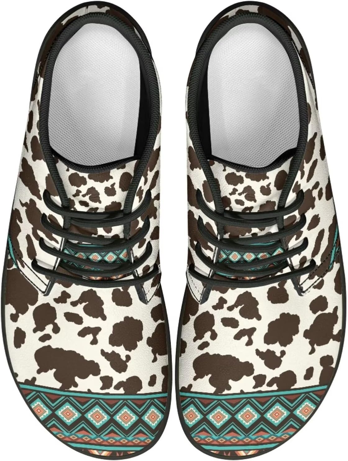 

Мужские ботинки Forchrinse с американским флагом, средний верх, модные кроссовки, кожаные ботинки на шнуровке, для ходьбы и вождения с подошвой из ЭВА, South Navajo Cute Cow