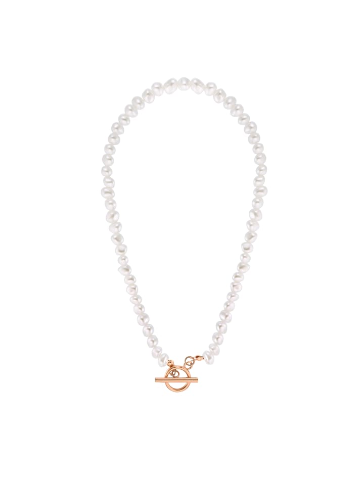

Steel_Art Женское жемчужное колье «Мева», серебристого цвета, полированное розовым золотом