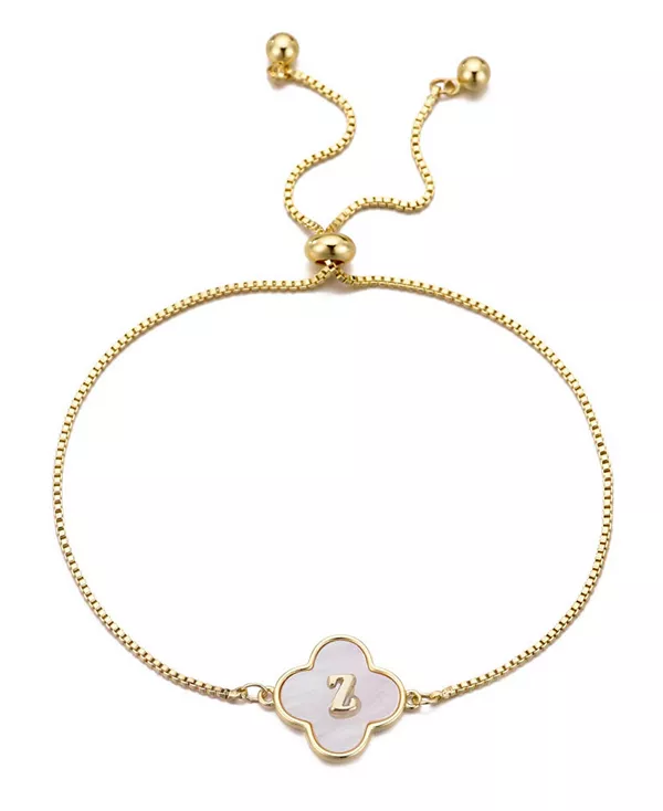 

Браслет-Боло с инициалами из золотого перламутра Adornia, white-z