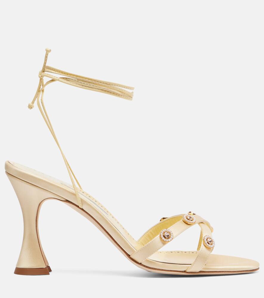 Pelysaka 95 сатиновые сандалии с декором Manolo Blahnik, 1216 MCRM — фото 4