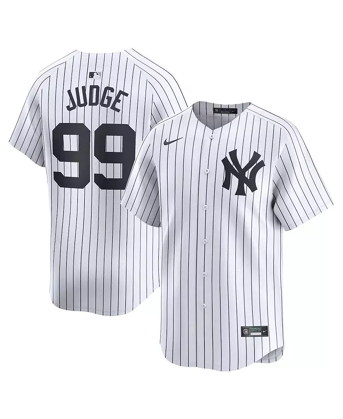 

Мужская белая лимитированная игровая футболка Aaron Judge домашняя New York Yankees Nike