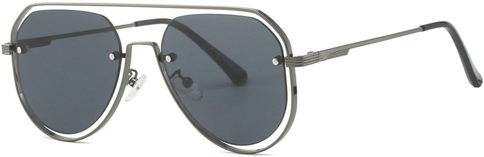 

Ретро-панк круглые солнцезащитные очки для женщин и мужчин, винтажные очки для вождения в ажурной металлической оправе, солнцезащитные очки с защитой от УФ-излучения UV400 TKKTLLT, Grey Black