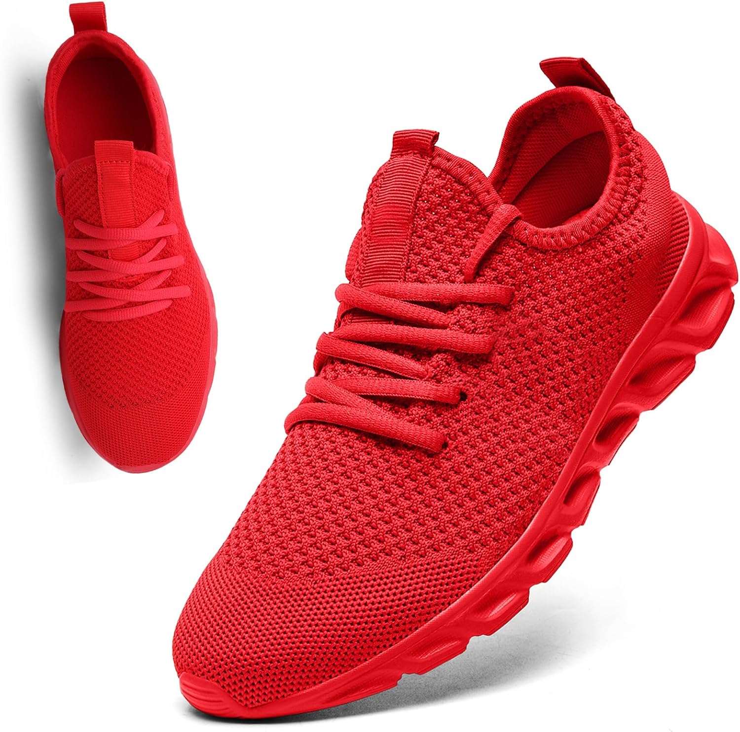 

Женские и мужские беговые кроссовки, теннисные кеды, обувь для спортзала, удобная обувь без шнурков, унисекс, для тренировок и ходьбы Vlhgcg, красный