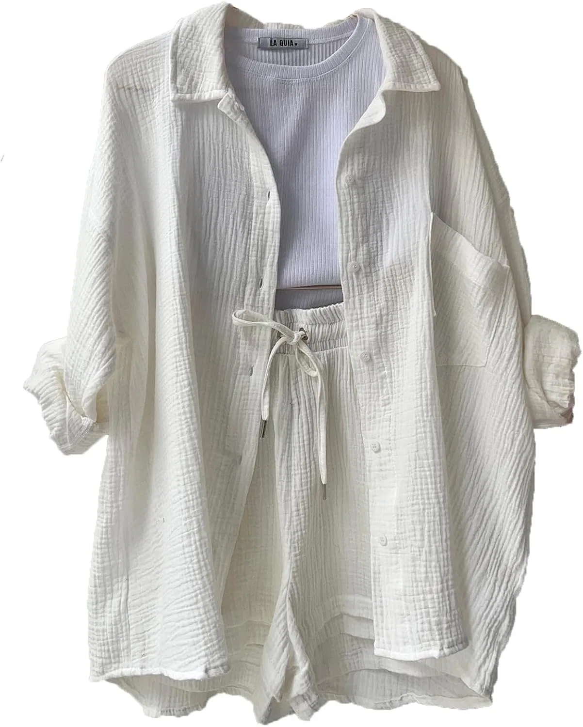 Блуза с отложным воротником Casual Suit, белый