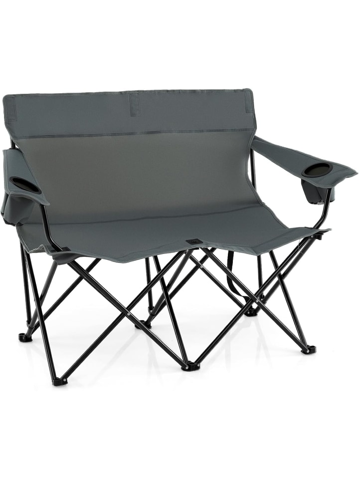 

COSTWAY Двухместный складной походный стул серого цвета