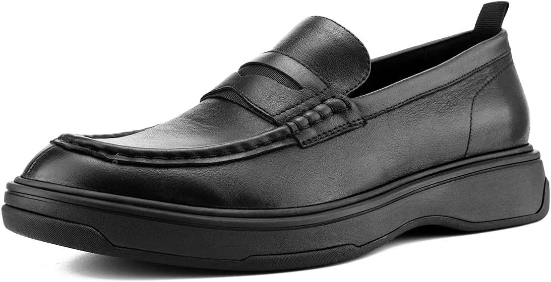 Мужские кожаные классические лоферы без шнурков Temeshu, Black