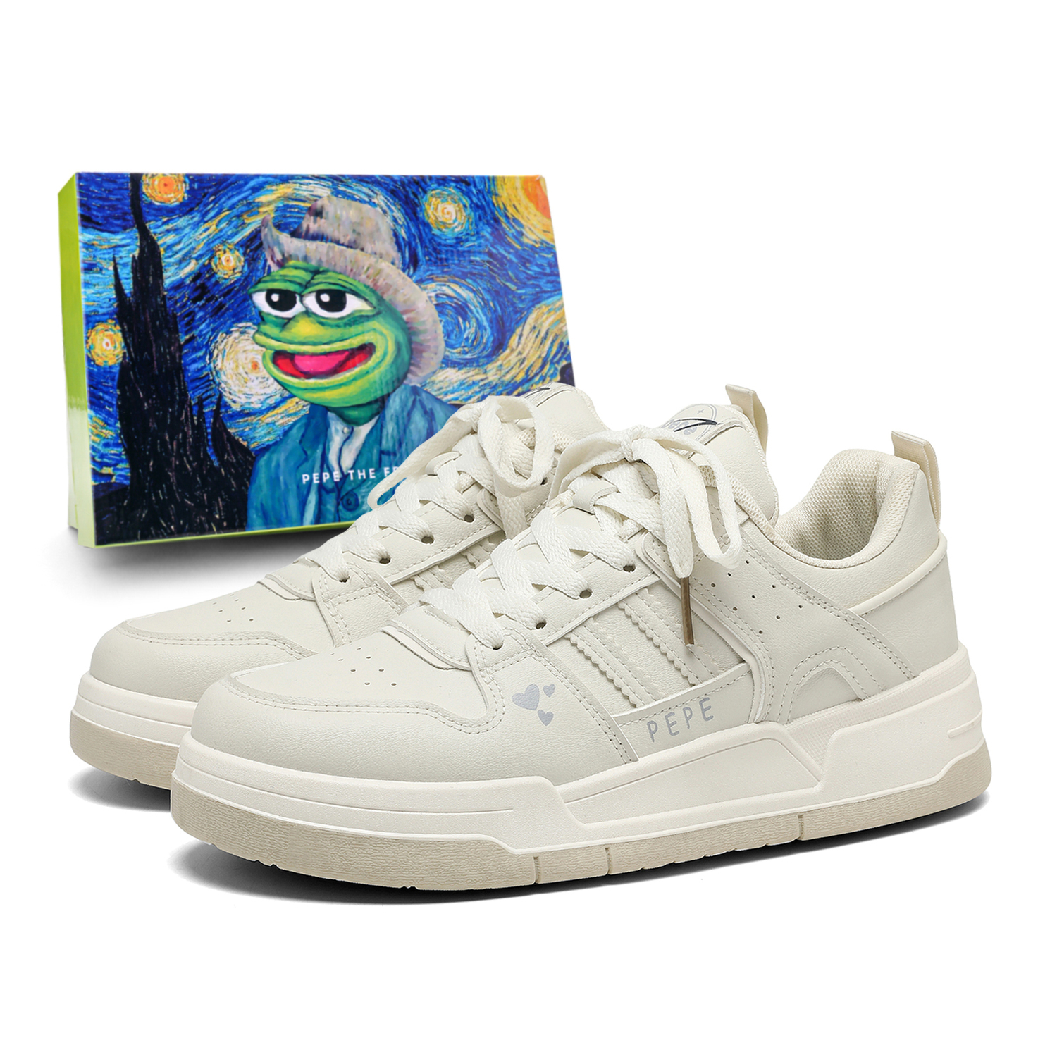 

Pepe The Frog Низкие скейтерские кроссовки унисекс бежево-абрикосовые, цвет Beige Apricot[Classic]