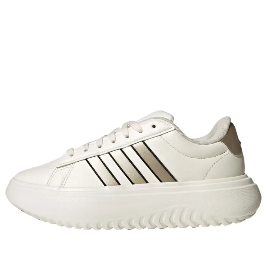 Кроссовки (WMNS) adidas Grand Court Platform Shoes 'Chalk White Cyber Metallic', белый