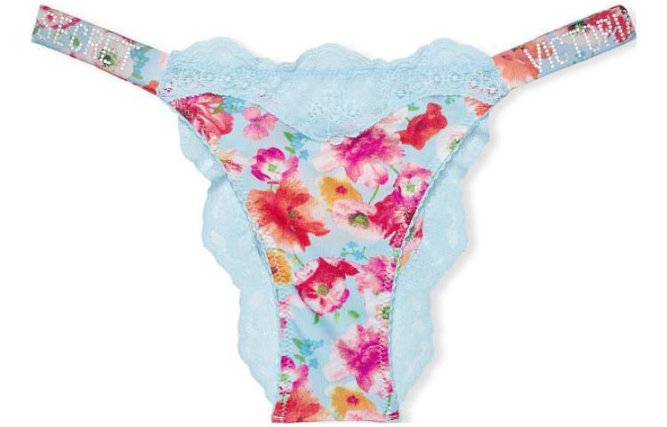 

Victoria's Secret Трусы женские, 1 шт., синие, с цветочным принтом