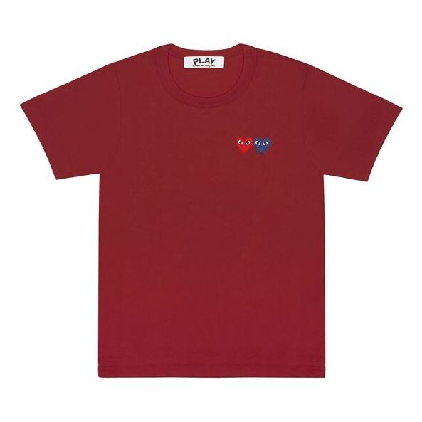 

Футболка two hearts logo 'burgundy' Comme Des Garcons Play, красный