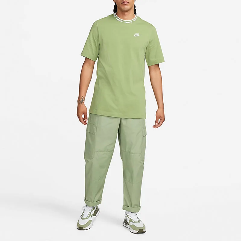 Nike Футболка мужская oil green с круглым вырезом умеренно прямого кроя — фото 4