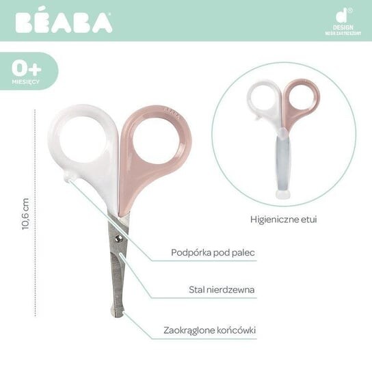 

Ножницы для ногтей Beaba в футляре Old Pink