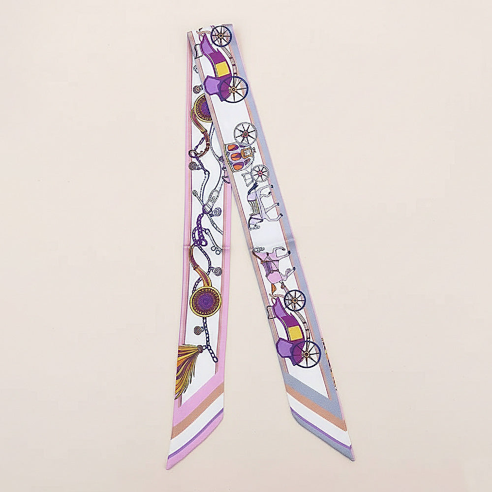 

Узкий шарф Twilly с винтажным рисунком кареты Truedames, фиолетовый