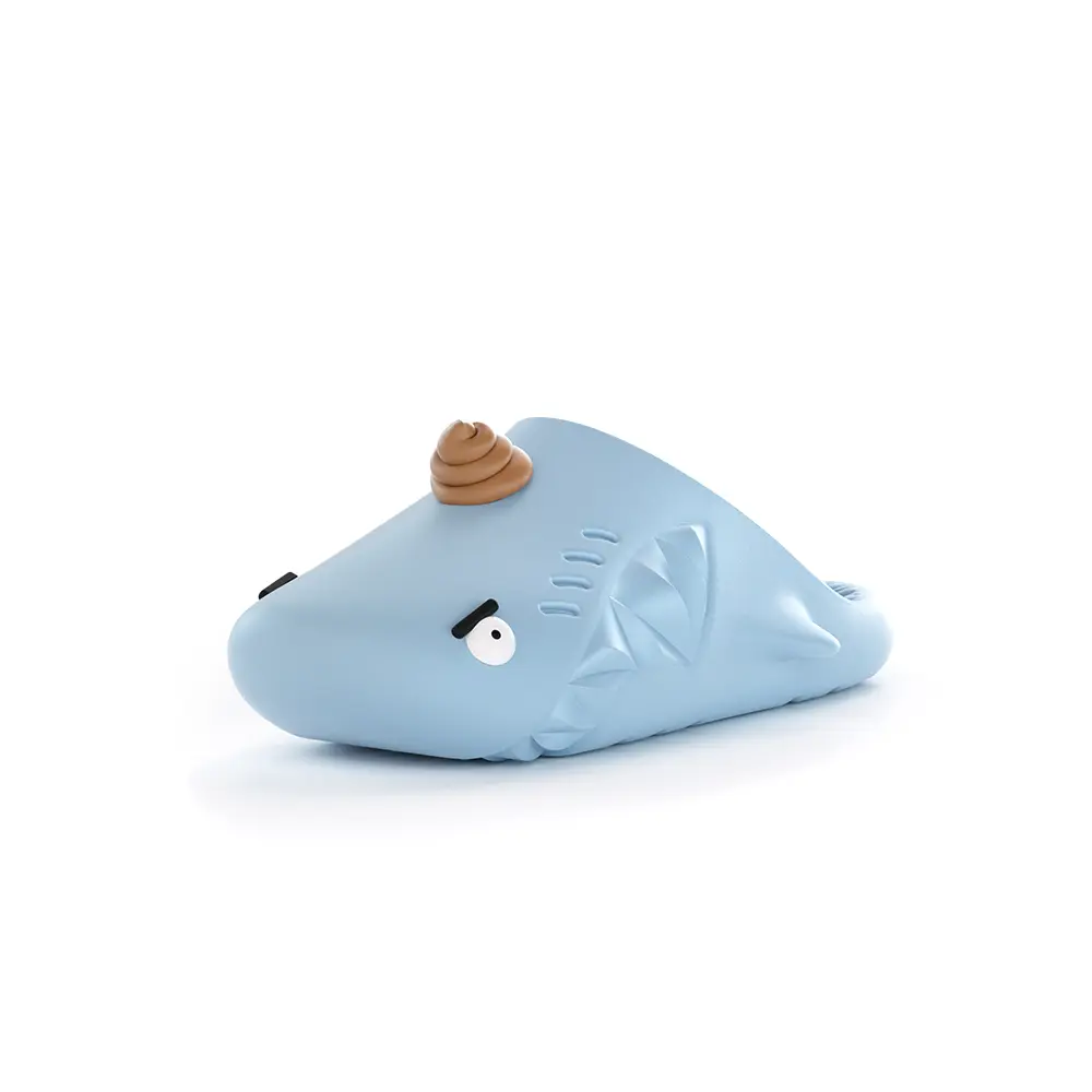 

HelloSlippers Акула мюли удобные закрытые тапочки унисекс синие, цвет Blue