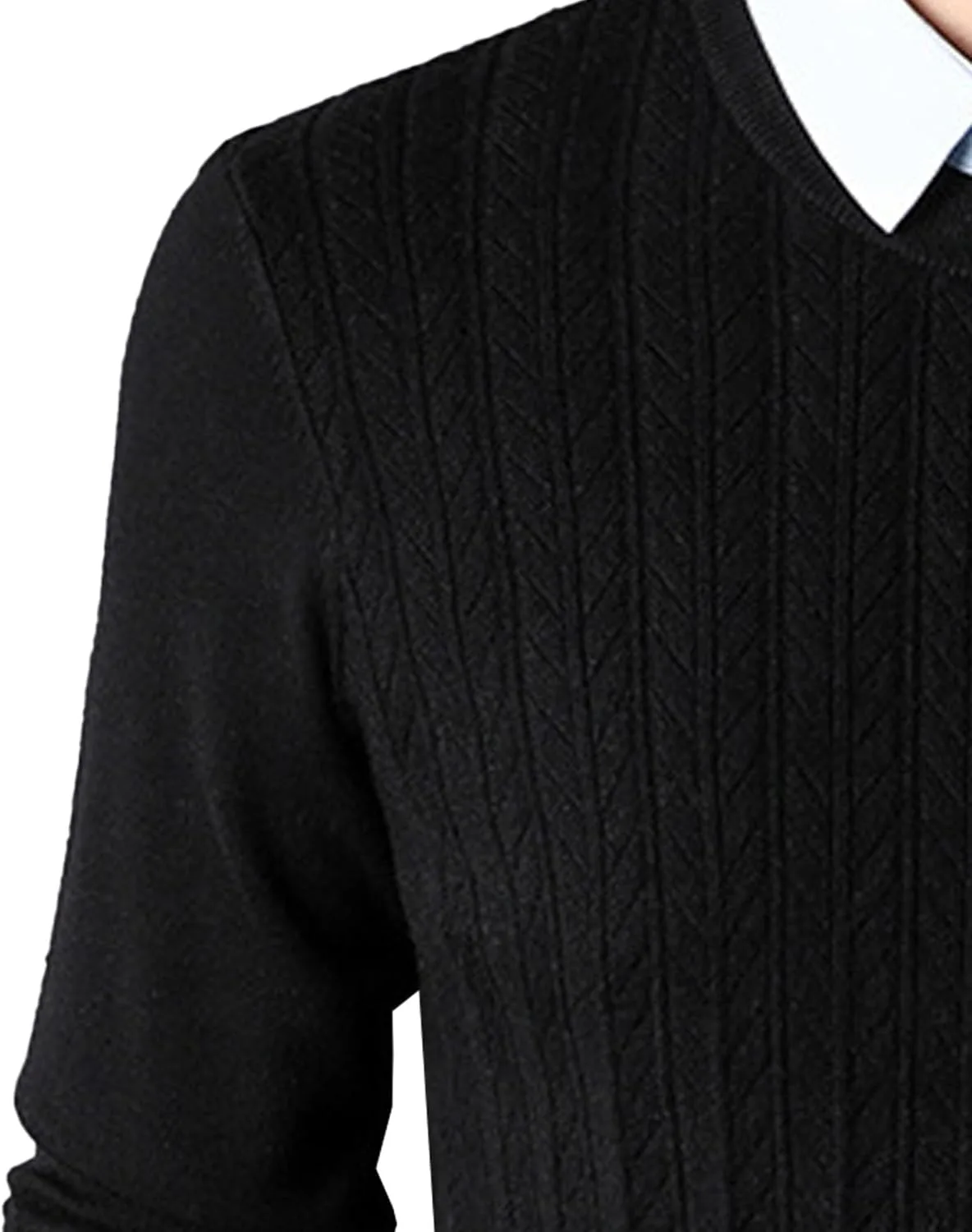 Мужской вязаный свитер в полоску с пэчворком Slim Fit — фото 3