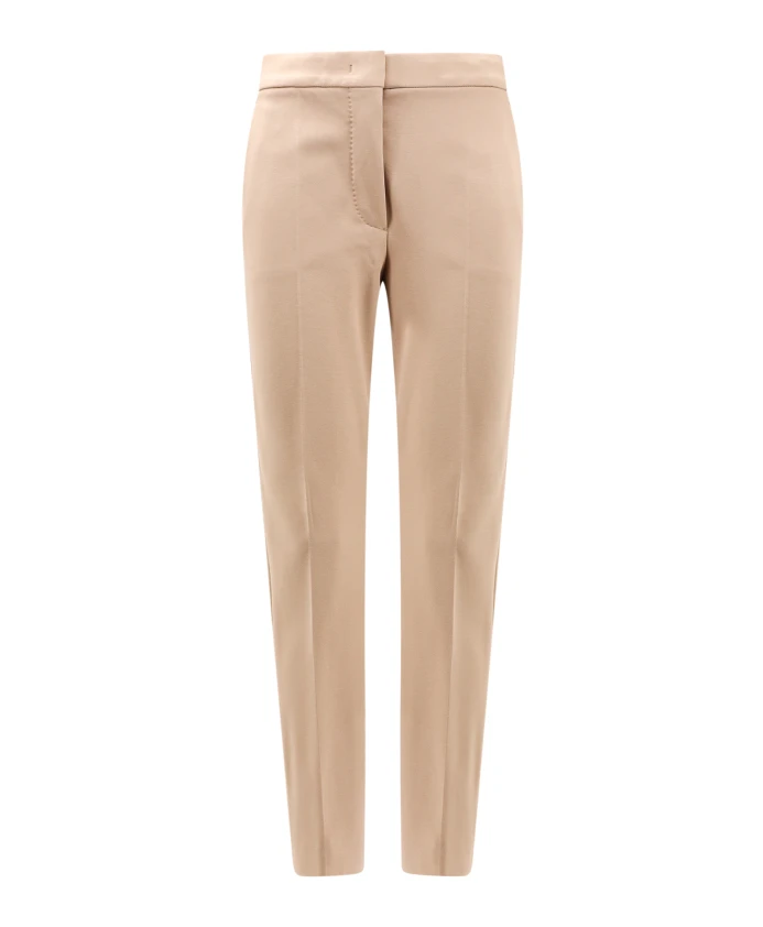 

Бежевые брюки прямого кроя с эластичным поясом. Max Mara, бежевый