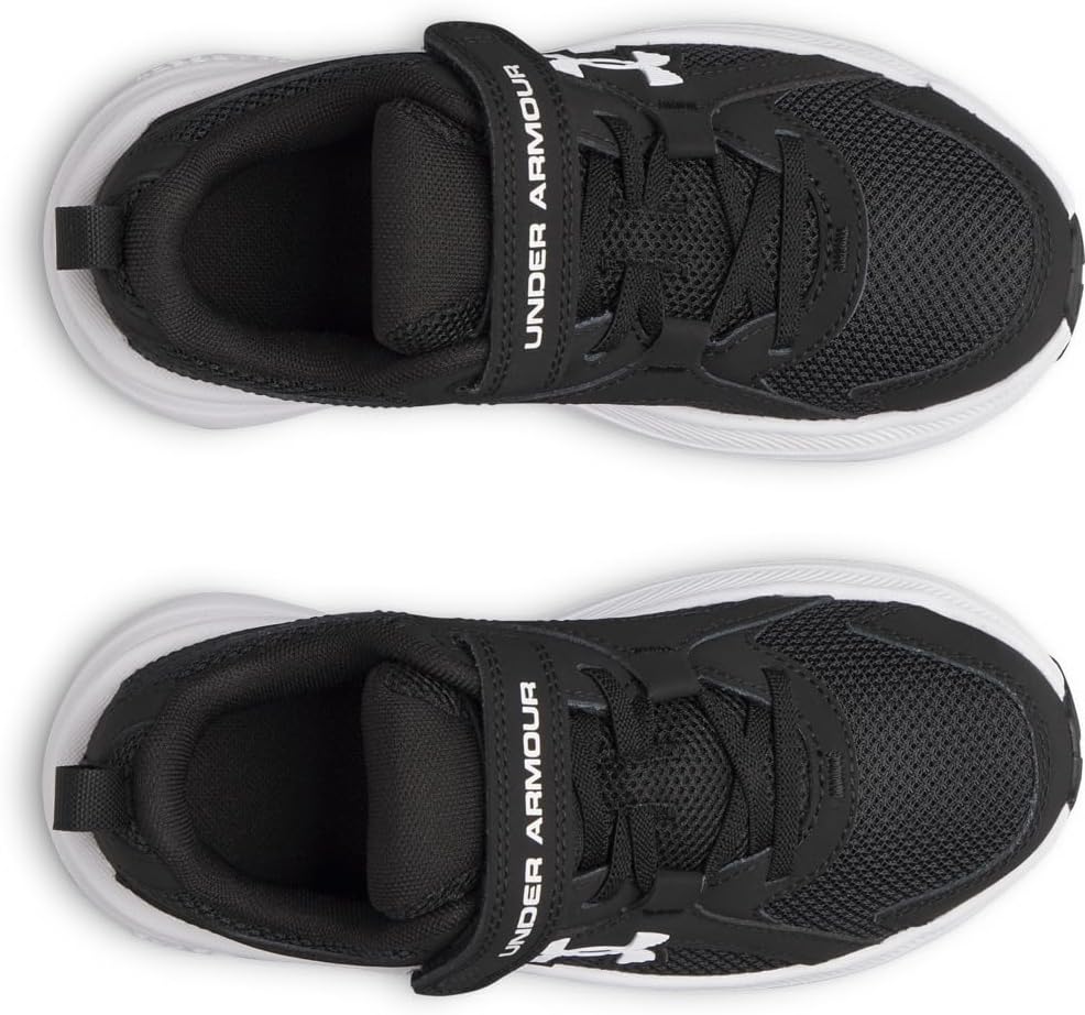 Кроссовки Under Armour для мальчиков Charged Assert 11 с альтернативной застежкой, белый/черный — фото 4