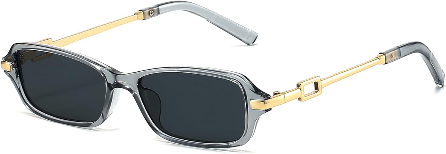 

Солнцезащитные очки в стиле ретро прямоугольной формы для женщин и мужчин, модные солнцезащитные очки в стиле 90-х, маленькие квадратные солнцезащитные очки, дизайнерские солнцезащитные очки 2025 года Breaksun, Clear Grey/Grey