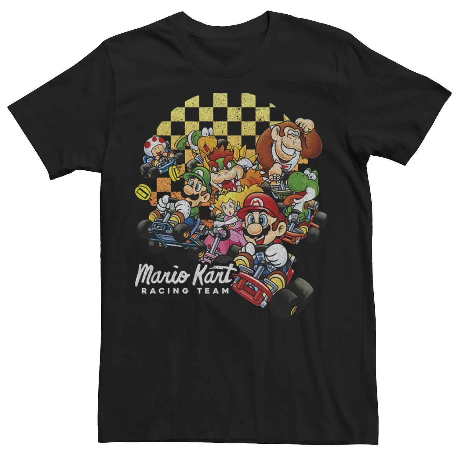 

Мужская футболка Mario Kart Racing Team Retro Group Licensed Character