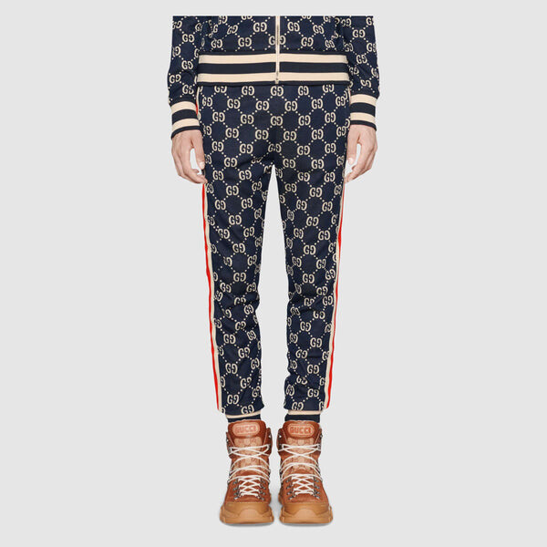 Спортивные штаны GUCCI GG Jacquard Jogging Trousers For Men, синий — фото 3