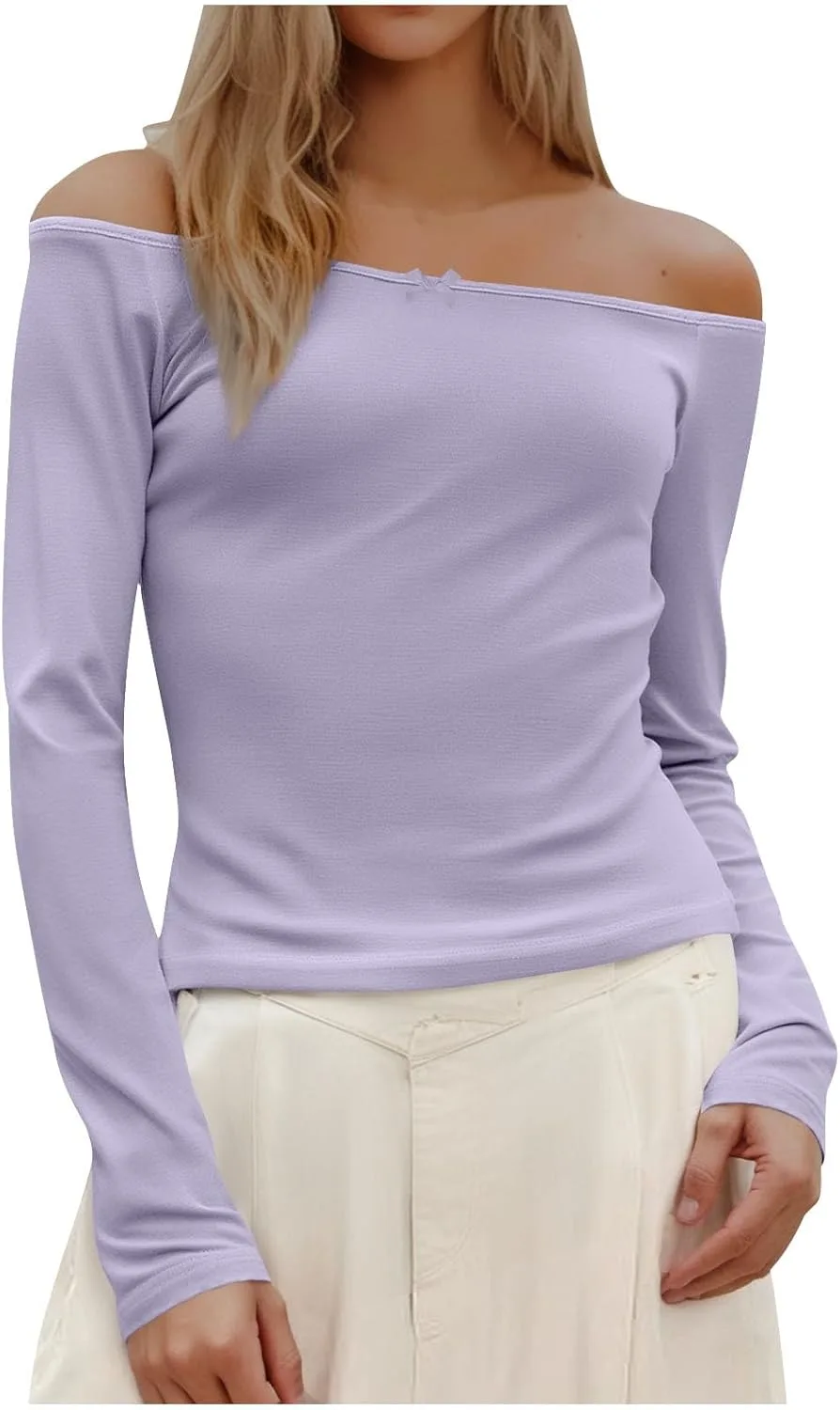 

Блузка для женщин с длинными рукавами и кружевным бантом