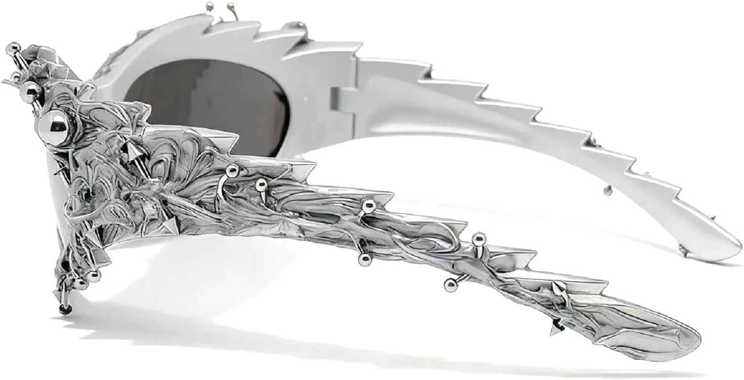 

Крупные солнцезащитные очки «кошачий глаз» с заклепками для женщин, модные винтажные солнцезащитные очки с защитой от УФ-излучения, женские очки на Хэллоуин mincl, C2