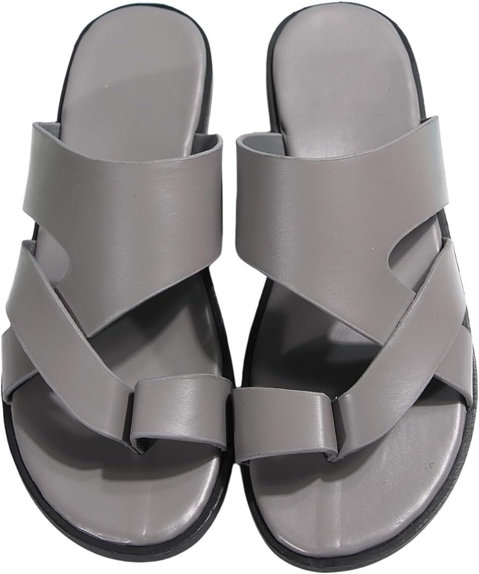 

Мужские кожаные сандалии Verdusa, повседневные шлепанцы, пляжные сандалии, летняя обувь, серый