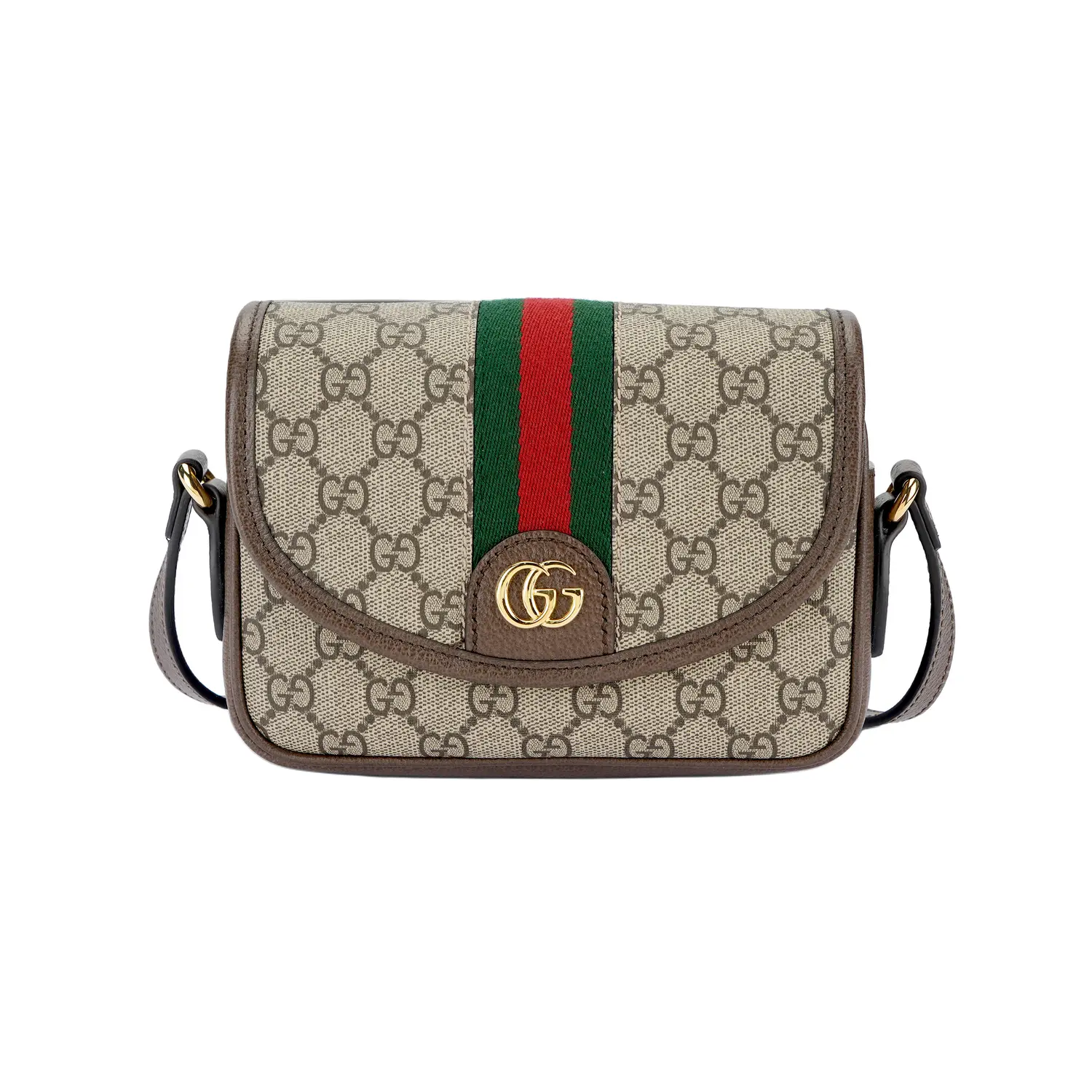 

GUCCI Сумка-мессенджер Ophidia из холста с кожаной окантовкой
